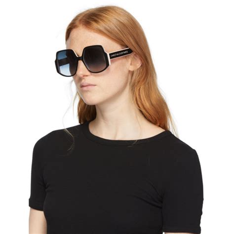 DiorInsideOut1 Squared Sunglasses in Black Acetate 